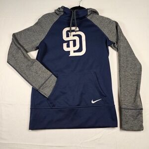Nike‎ San Diego Padres Therma-FIT Hoodie Navy Blue White SD Logo Womens Size S